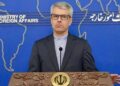 Iranian Foreign Ministry spokesperson Ismail Baghaei speaks during a press briefing on Iran-US tensions and the Strait of Hormuz.