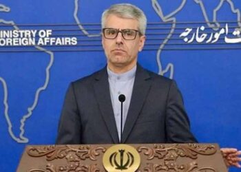 Iranian Foreign Ministry spokesperson Ismail Baghaei speaks during a press briefing on Iran-US tensions and the Strait of Hormuz.
