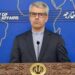 Iranian Foreign Ministry spokesperson Ismail Baghaei speaks during a press briefing on Iran-US tensions and the Strait of Hormuz.