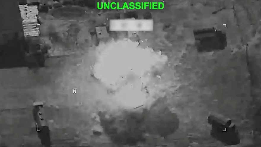 Smoke rises after US airstrikes target Iranian military positions amid escalating conflict in the Middle East.