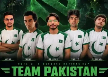 Pakistan's Dota 2 team celebrates after securing qualification for the Esports Nations Cup 2026 Main Event with a win over India.
