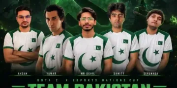 Pakistan's Dota 2 team celebrates after securing qualification for the Esports Nations Cup 2026 Main Event with a win over India.