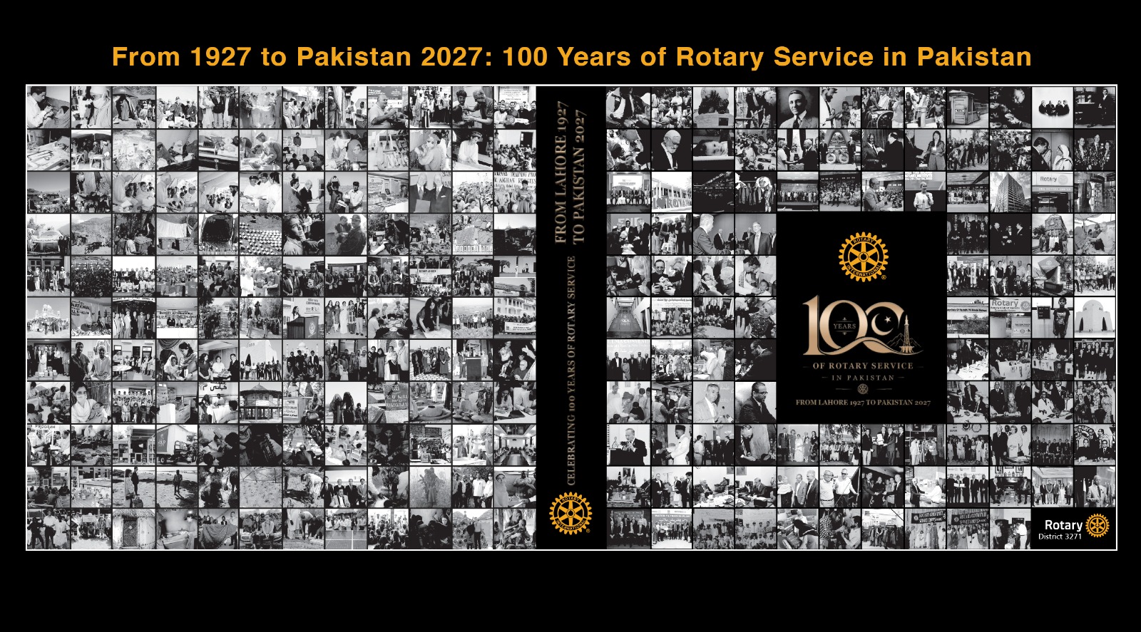 Rotary International District 3271 officials launch the book marking 100 years of Rotary service in Pakistan.