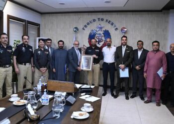 IGP Sindh Javed Alam Odho meets board members to discuss the formation of the Sindh Police Sports Board and its roadmap for sports development.