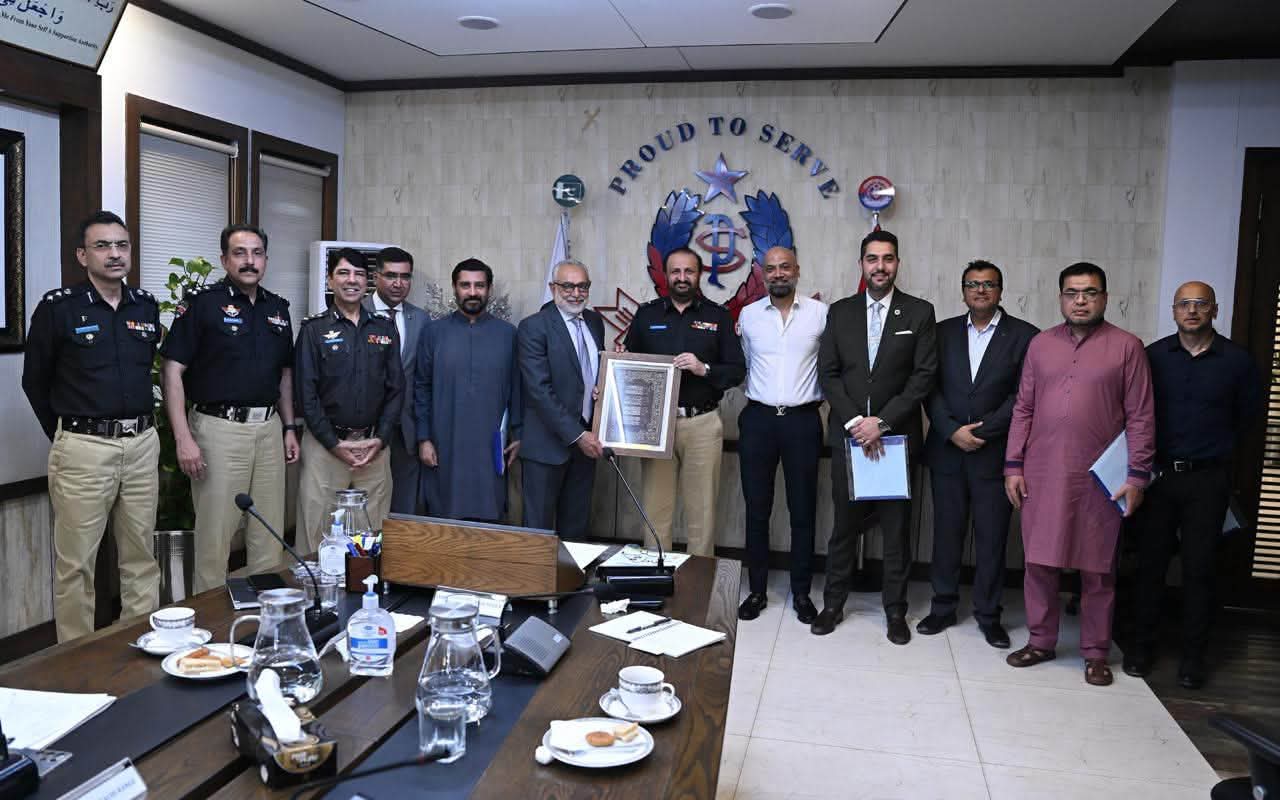 IGP Sindh Javed Alam Odho meets board members to discuss the formation of the Sindh Police Sports Board and its roadmap for sports development.