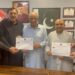 Representatives of Community Policing Karachi, Plant a Million Pakistan and the Sindh Forest Department sign an agreement to launch the CPK Urban Forest Project.