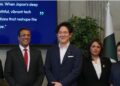Hinza Asif joins government officials, investors and startup leaders during the Asia Web3 Alliance summit at the Embassy of Pakistan in Tokyo.