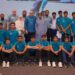 Javed Miandad distributes certificates to participants at the Karachi Under-15 Cricket Skill Development Program graduation ceremony.