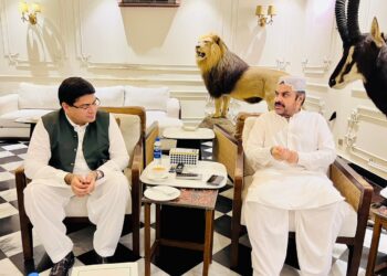 Senior Minister Syed Nasir Hussain Shah chairs a meeting on monsoon preparedness and drainage arrangements in Karachi.