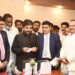 Sindh Local Government Minister Syed Nasir Hussain Shah inaugurating the advanced GIS technology at the Sindh Master Plan Authority in Karachi.