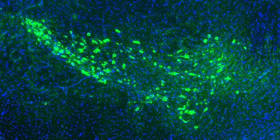 Laboratory research illustrating proteins linked to the spread of Parkinson’s disease in brain cells.