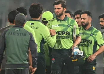Pakistan cricket team during an international match