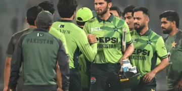 Pakistan cricket team during an international match