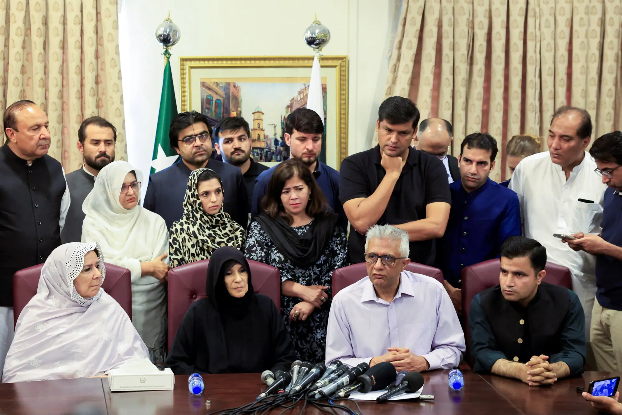 Imran Khan and PTI leaders amid controversy over his hospital transfer from Adiala Jail.
