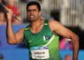 Pakistan's Arshad Nadeem during the men's javelin throw final at the Commonwealth Games in Glasgow