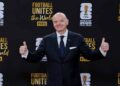 FIFA President Gianni Infantino during a football governance event following the World Cup rights controversy.