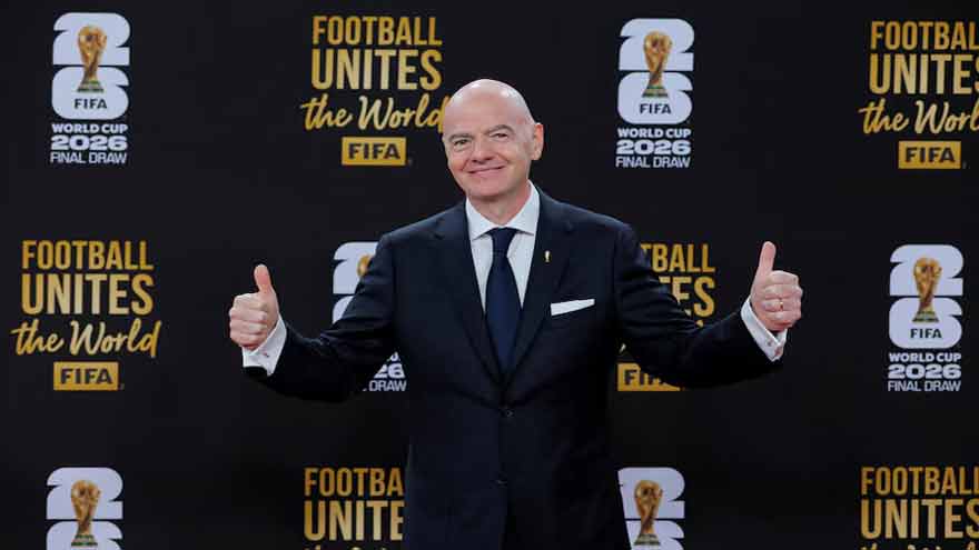 FIFA President Gianni Infantino during a football governance event following the World Cup rights controversy.