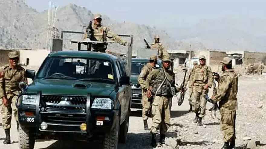 Security forces during an intelligence-based counterterrorism operation in Lakki Marwat, Khyber Pakhtunkhwa.