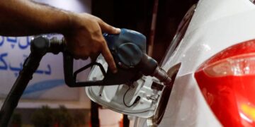A fuel station in Pakistan displaying updated petrol and diesel prices after the latest government-announced reduction.