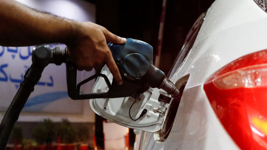 A fuel station in Pakistan displaying updated petrol and diesel prices after the latest government-announced reduction.
