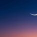 A crescent moon in the evening sky ahead of the expected beginning of Rabiul Awwal in Pakistan.