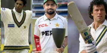 Pakistan captain Babar Azam poses with the Player of the Series trophy after the West Indies Test series.
