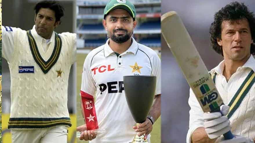 Pakistan captain Babar Azam poses with the Player of the Series trophy after the West Indies Test series.