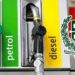 A petrol station in Pakistan displaying updated petrol and diesel prices.