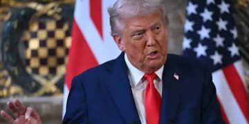 US President Donald Trump during ongoing Iran conflict developments.