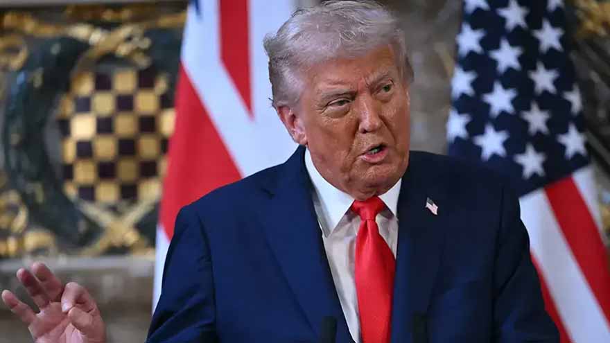 US President Donald Trump during ongoing Iran conflict developments.