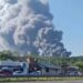 Damaged Wildberries warehouse following a drone attack in Russia.