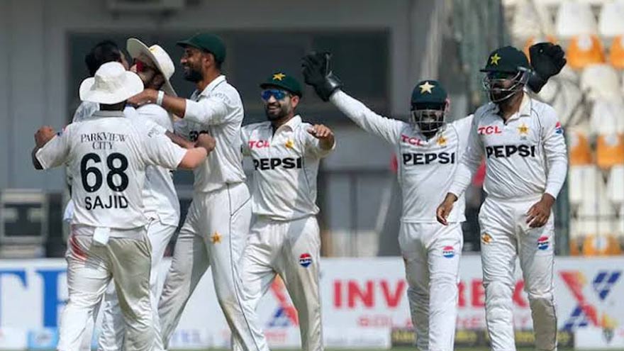Pakistan Test cricket squad departing for England ahead of the Test series.