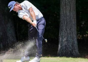 Jackson Koivun celebrates after securing the final FedEx Cup playoff position