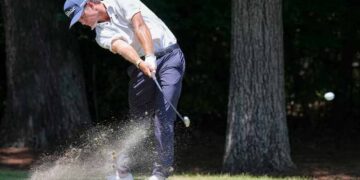 Jackson Koivun celebrates after securing the final FedEx Cup playoff position