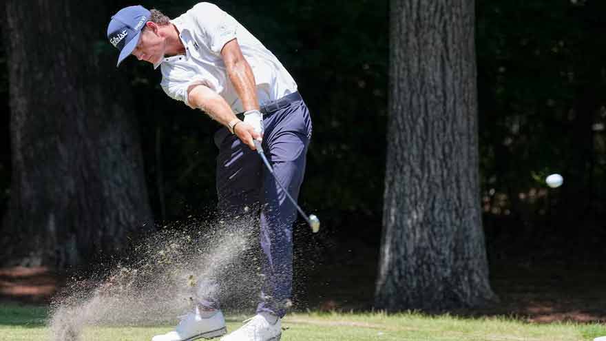 Jackson Koivun celebrates after securing the final FedEx Cup playoff position