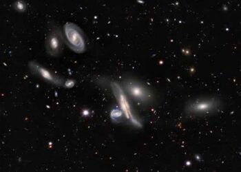 Astronomical map showing billions of stars, galaxies and other objects across the night sky