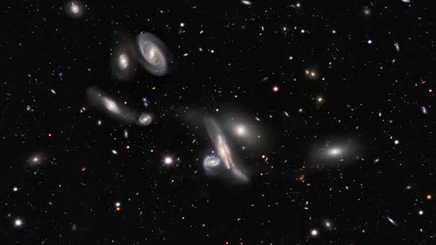 Astronomical map showing billions of stars, galaxies and other objects across the night sky