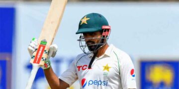 Pakistan captain Babar Azam celebrates his return to the ICC Test batting top 10.