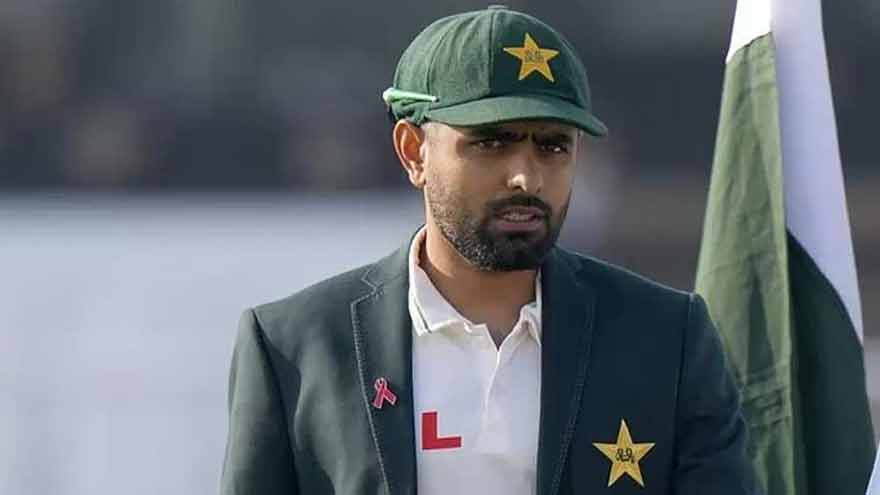 Babar Azam holding the Pakistani flag during Independence Day celebrations