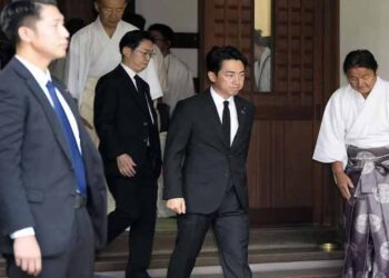 Japanese Defence Minister Shinjiro Koizumi visits Yasukuni Shrine in Tokyo