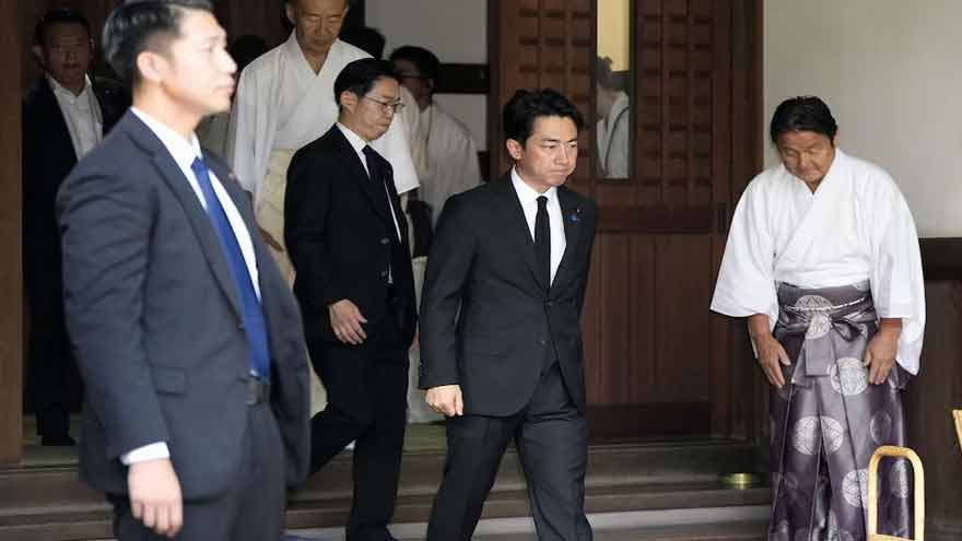 Japanese Defence Minister Shinjiro Koizumi visits Yasukuni Shrine in Tokyo
