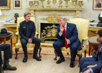 Donald Trump and CNN reporter Kristen Holmes during a tense Oval Office exchange