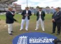 Pakistan and England players during the Headingley Test match