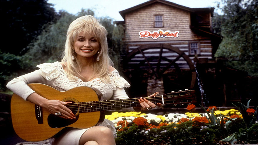 Legendary American singer and songwriter Dolly Parton during her celebrated music career.