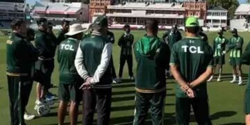 Babar Azam training with the Pakistan cricket team at Lord’s.