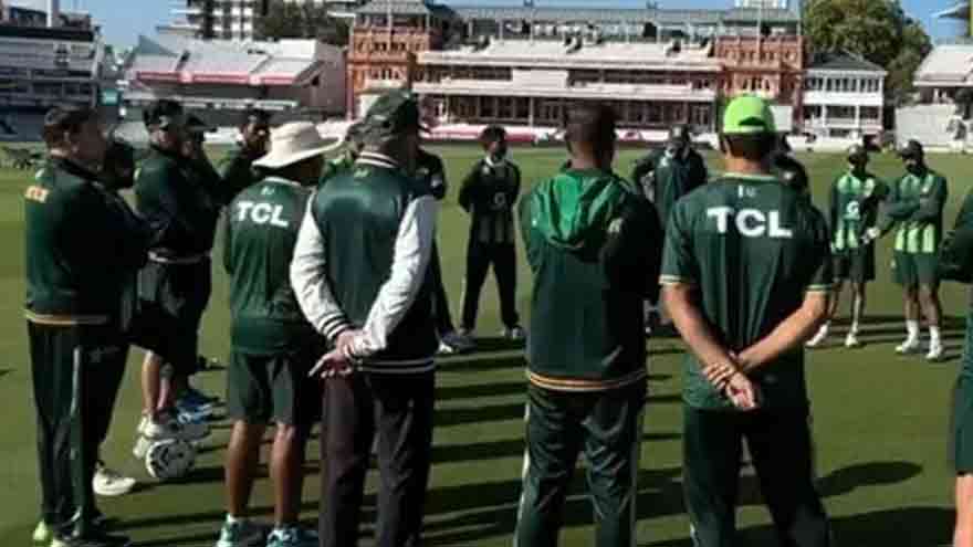 Babar Azam training with the Pakistan cricket team at Lord’s.