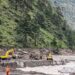 Barrier lake formed after a glacier collapse near the China-Nepal border.