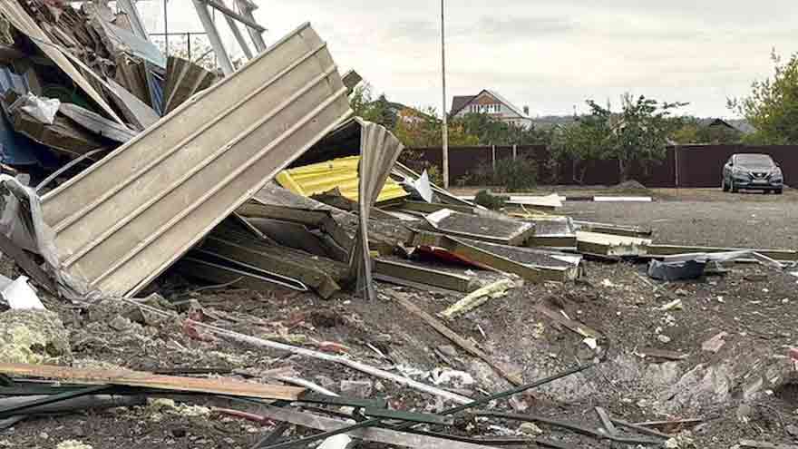 Emergency response following a missile attack in Belgorod near the Russian border with Ukraine