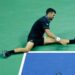Novak Djokovic during his first-round US Open match against Argentine tennis player Mariano Navone.
