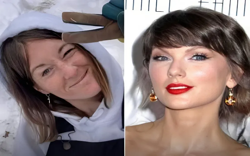 Taylor Swift and Ashley Taunton after the singer’s $50,000 donation to the injured mother